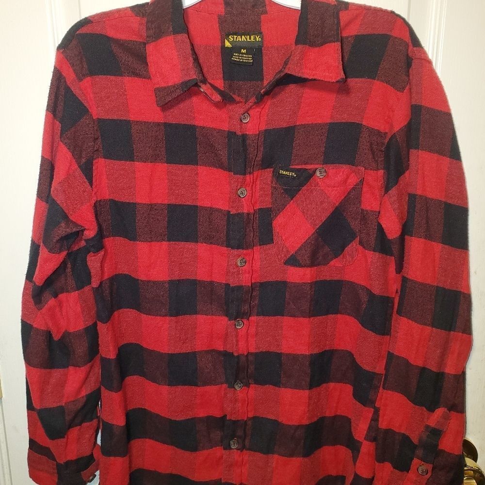 Flannel button down shirt.